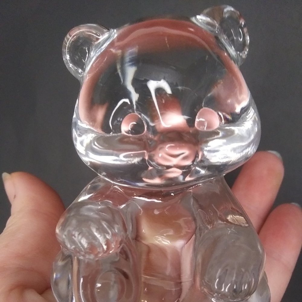 Fenton Crystal Teddy Bear Paperweight